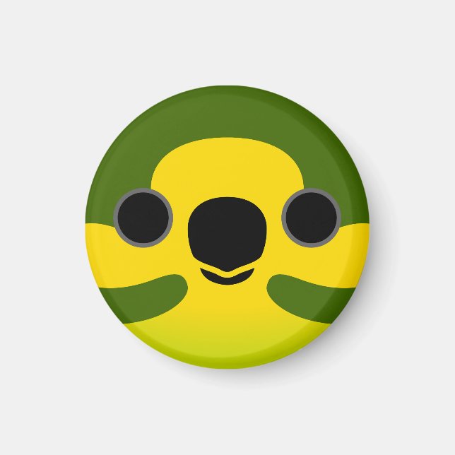 The face of a Yellow-eared parrot Magnet (Front)