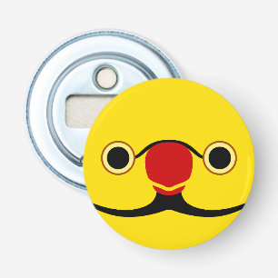 The face of a yellow male Rose-ringed parakeet Bottle Opener