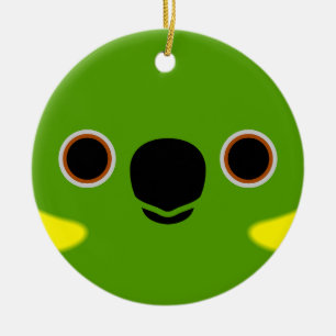 The face of a Yellow-naped amazon Ceramic Ornament