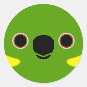 The face of a Yellow-naped amazon Classic Round Sticker