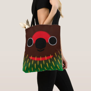 The face of a Yellow-streaked lory Tote Bag