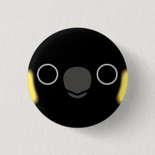The face of a Yellow-tailed black cockatoo 3 Cm Round Badge