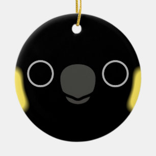 The face of a Yellow-tailed black cockatoo Ceramic Ornament