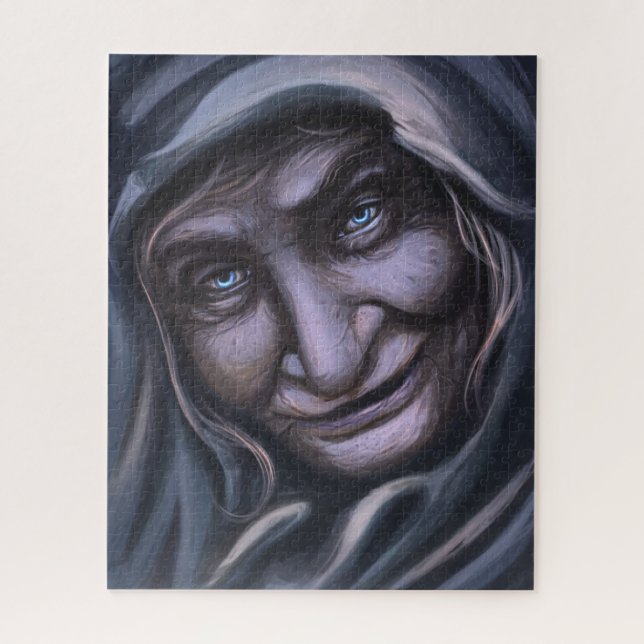 the face of an old witch jigsaw puzzle (Vertical)