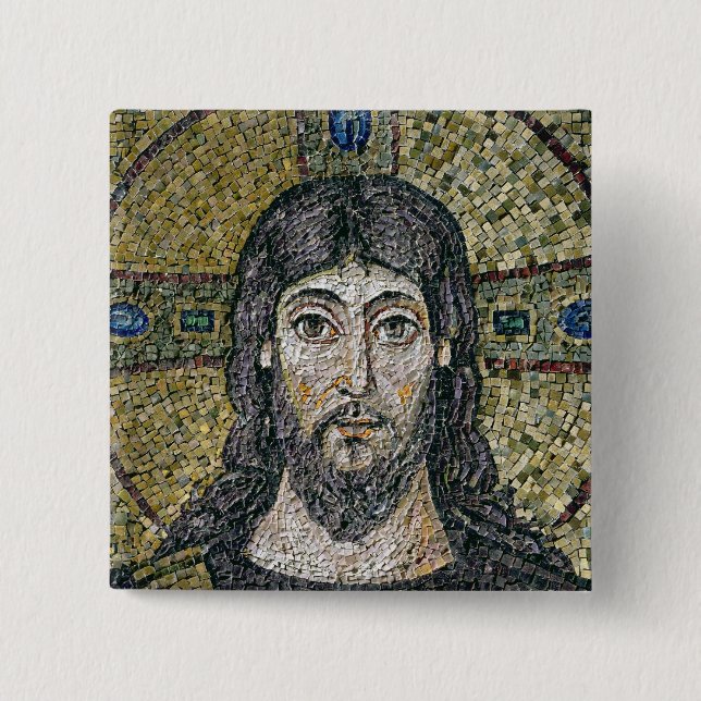 The face of Christ 15 Cm Square Badge (Front)