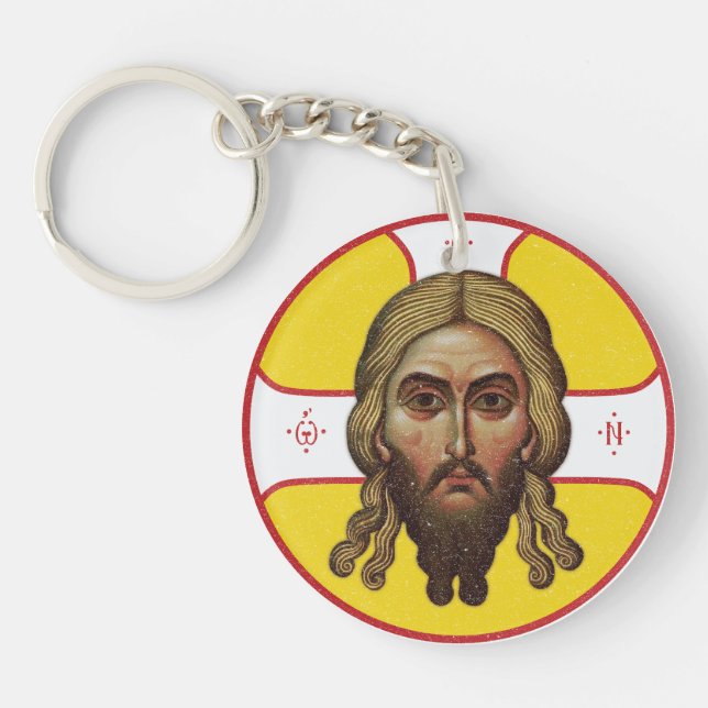 The Face Of Christ Orthodox Icon Key Ring (Front)