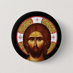 The Face Of Holy Christ Icon 6 Cm Round Badge
