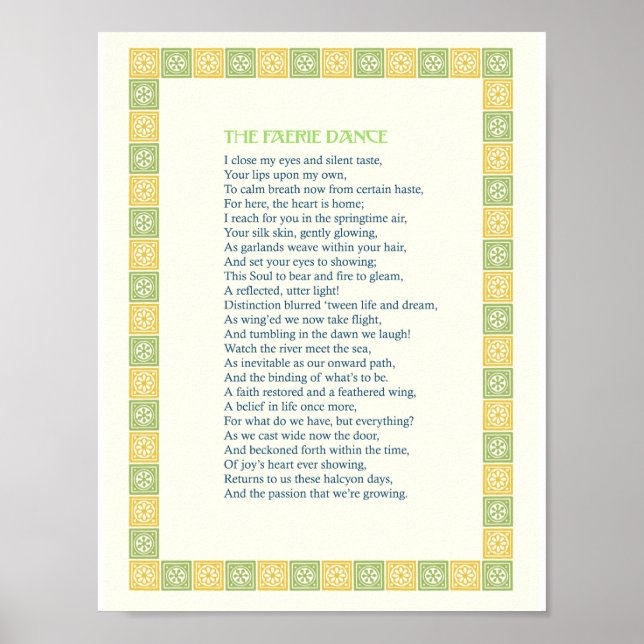 The Faerie Dance - A Beautiful Love Poem - Print (Front)