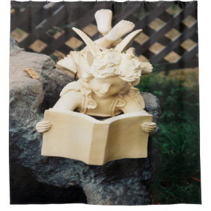 The Faerie reading at the Koi pond........ Shower Curtain