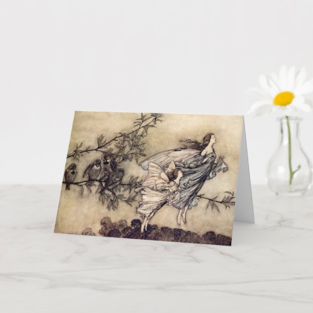 The Fairies Have Tiffs With Birds, Arthur Rackham Card (Small Plant)