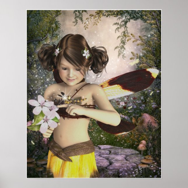 The Fairy and the Dragonfly Poster Print (Front)