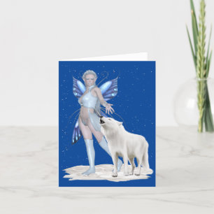 The Fairy and the white wolf, christmas card