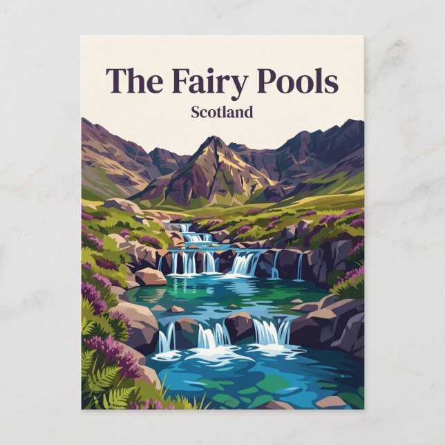 The Fairy Pools Scotland Postcard (Front)