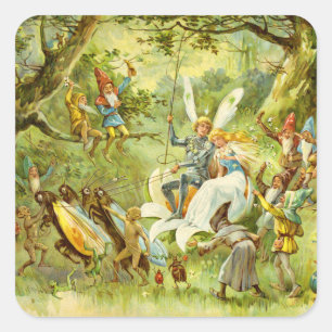 The Fairy Prince and Thumbelina Square Sticker