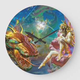 The Fairy & The Dragon Large Clock