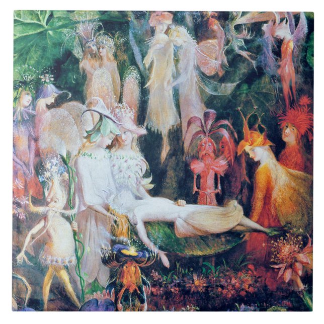The Fairy's Funeral, John Anster Fitzgerald Ceramic Tile (Front)