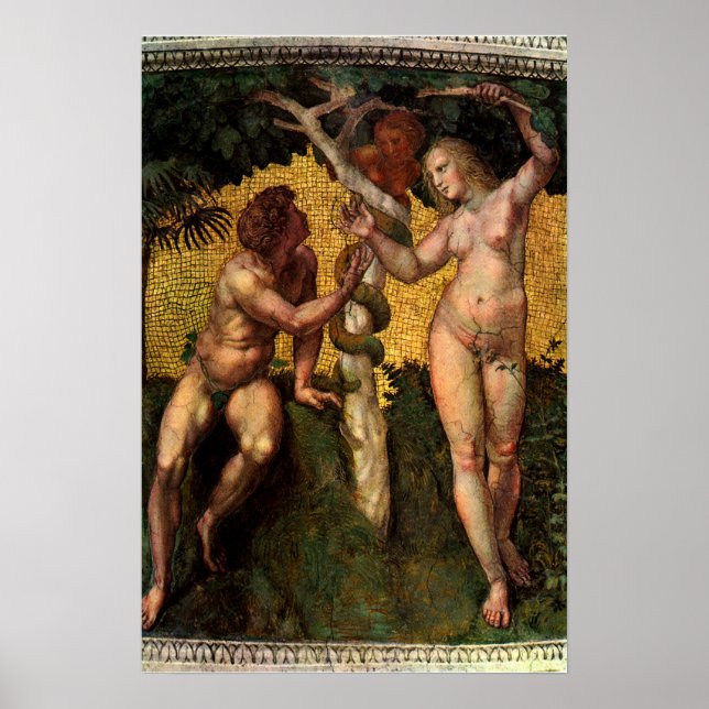 The Fall - Adam and Eve by Raphael Sanzio Poster (Front)