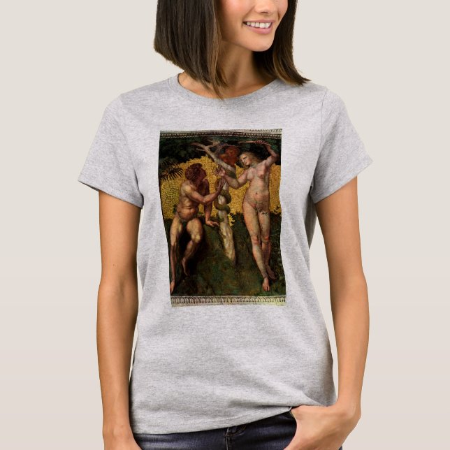 The Fall - Adam and Eve by Raphael Sanzio T-Shirt (Front)