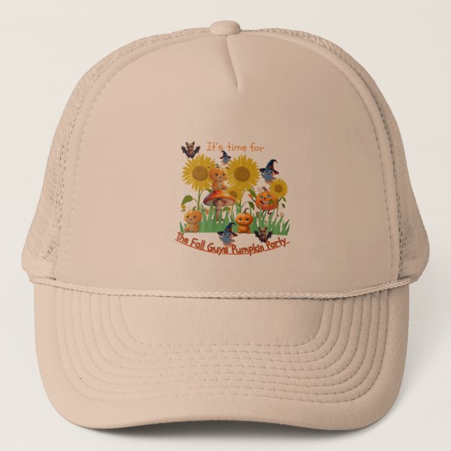 The Fall Guys Party- Kids Autumn T-Shirt  Trucker Hat (Front)