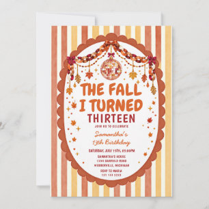 The Fall I Turned Thirteen Autumn 13th Birthday Invitation