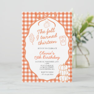 The Fall I Turned Thirteen Autumn 13th  Birthday Invitation
