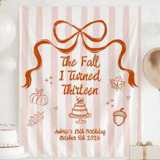 The Fall I Turned Thirteen Birthday Banner Tapestry