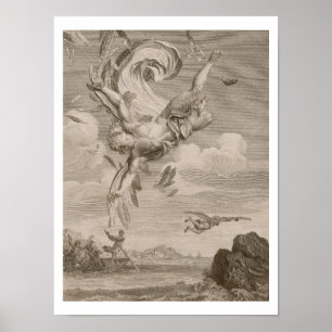 The Fall of Icarus, 1731 (engraving) Poster