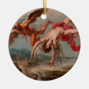 The Fall of Icarus (by Jacob Peter Gowy) Ceramic Ornament