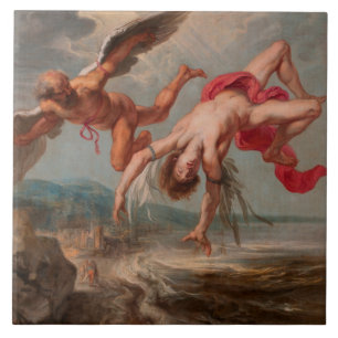The Fall of Icarus (by Jacob Peter Gowy) Ceramic Tile