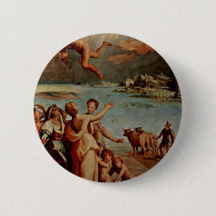 The Fall Of Icarus Oval By Manzuoli Tommaso D'Anto 6 Cm Round Badge