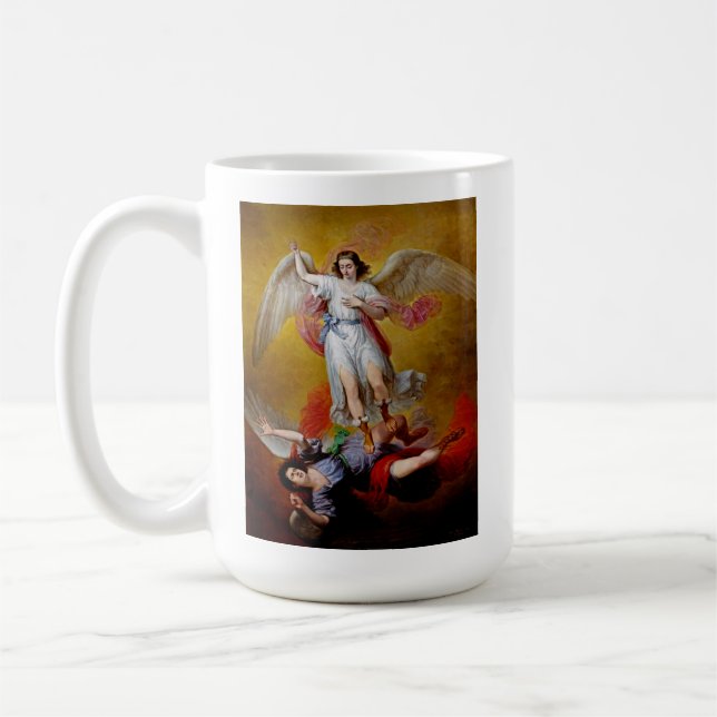 The fall of Lucifer by Antonio Maria Esquivel Coffee Mug (Left)