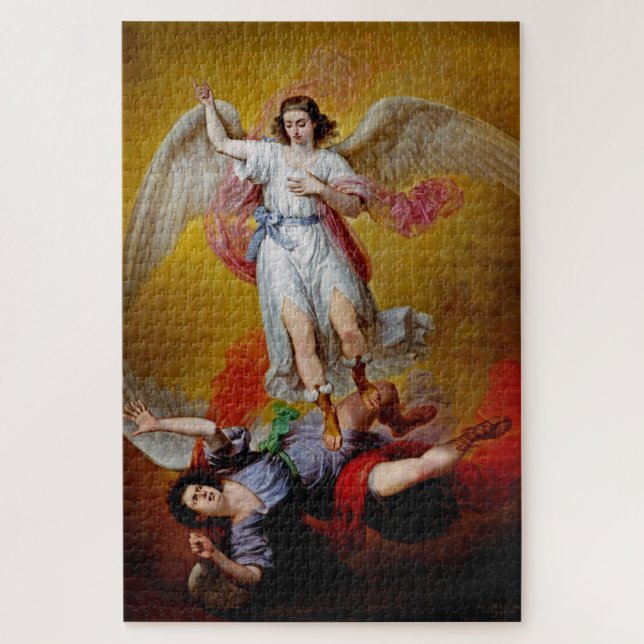The fall of Lucifer by Antonio Maria Esquivel Jigsaw Puzzle (Vertical)