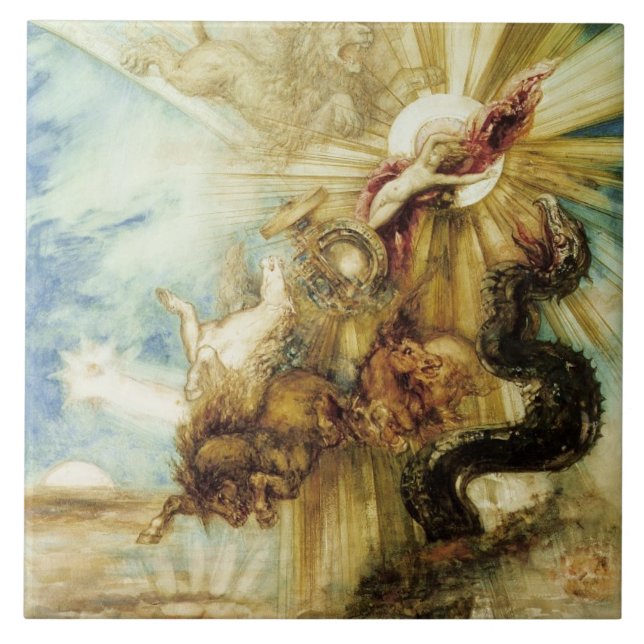 The Fall of Phaethon (w/c on paper) Ceramic Tile (Front)