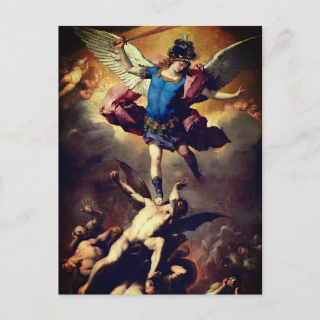 The Fall of the Rebel Angels (Luca Giordano) Postcard (Front)