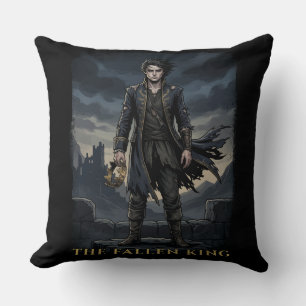 The Fallen King Gothic Dark Fantasy Design Cushion