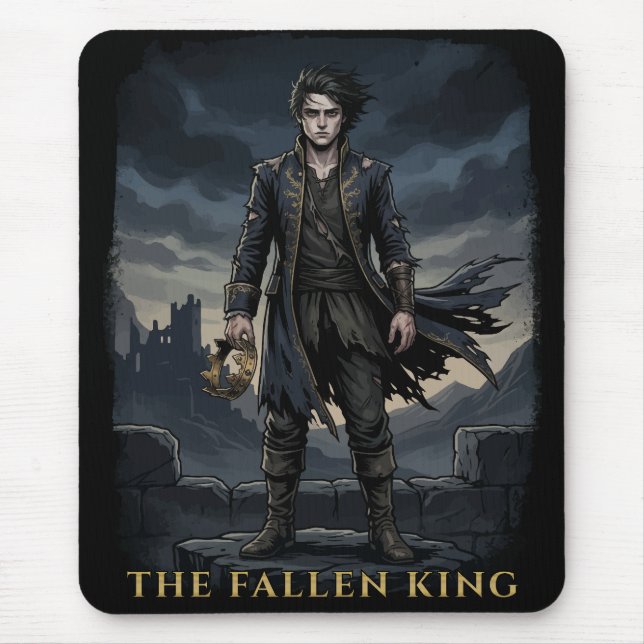 The Fallen King Gothic Dark Fantasy Design Mouse Pad (Front)
