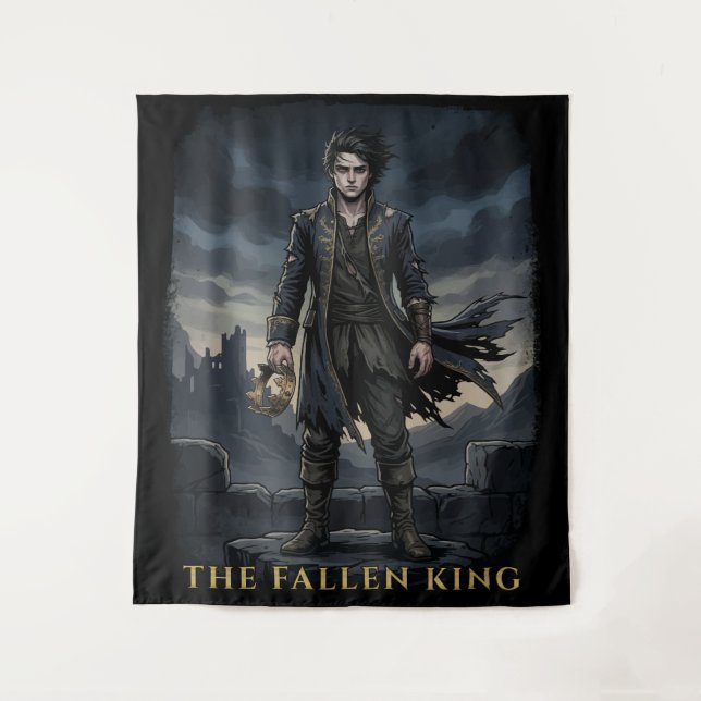 The Fallen King Gothic Dark Fantasy Design Tapestry (Front)