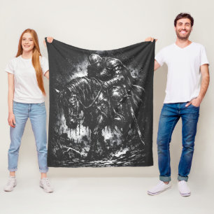 The Fallen Knight by BurnsInHell Fleece Blanket