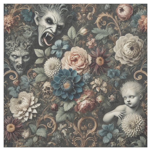 The Fallen Nursery – Gothic Statement Tile Fabric (Swatch)
