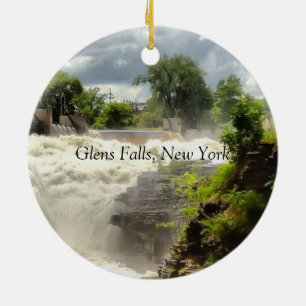 The Falls at Glens Falls Ceramic Tree Decoration