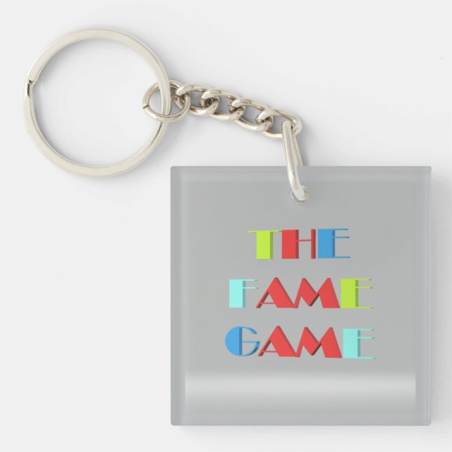 The Fame Game how famous are you       Button Key Ring (Front)