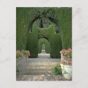The famed gardens of the Alhambra, Granada, Spain Postcard