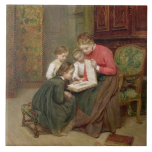 The Family Album, 1869 (oil on canvas) Tile