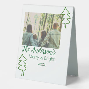 The family name green Christmas tree photo modern