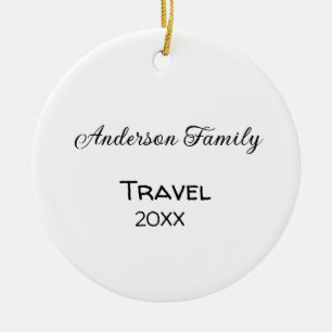 The family name travel vacation adventure add year ceramic ornament