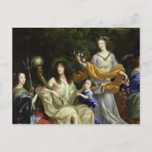 The Family of Louis XIV  1670 Postcard