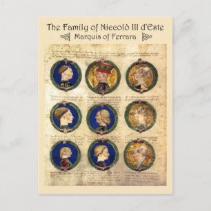 The Family of Niccolò III d'Este Postcard