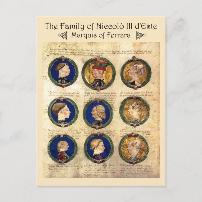 The Family of Niccolò III d'Este Postcard (Front)