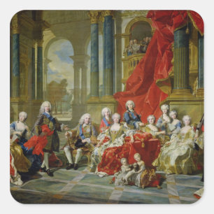 The Family of Philip V, 1743 (oil on canvas) Square Sticker
