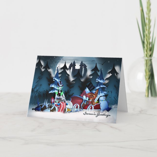 The Family Visit, Gothic Christmas Card (Front)